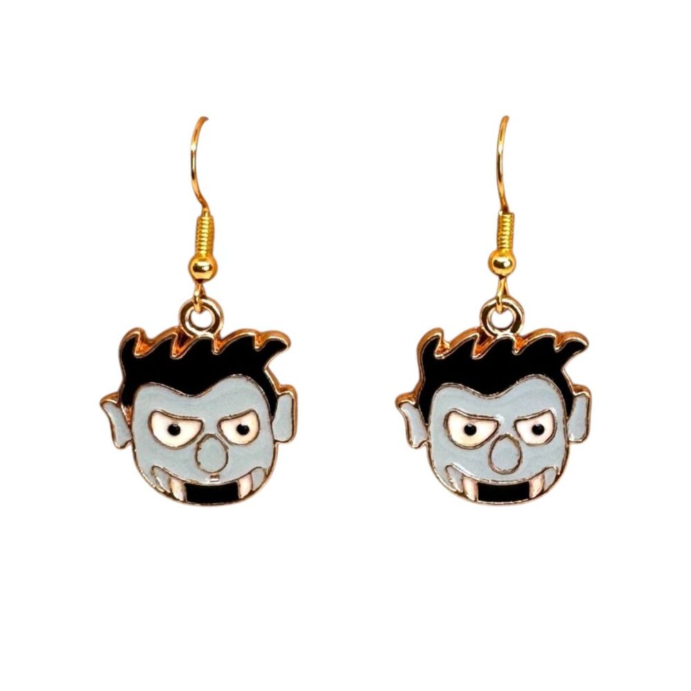 Halloween Enamel Frankenstein Hook Earrings #2025